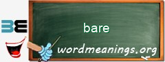 WordMeaning blackboard for bare